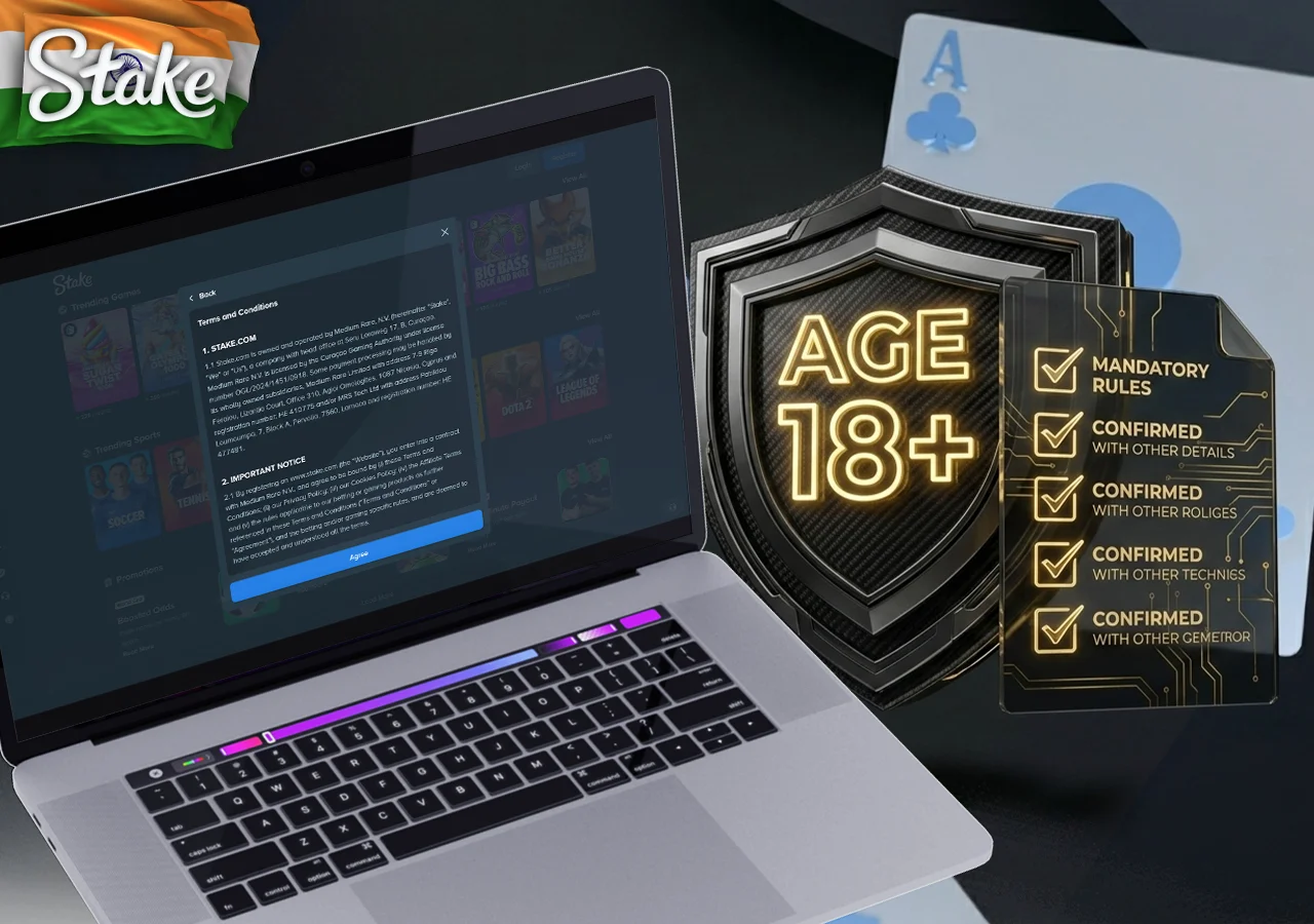 Basic age and identity requirements to open an account at Stake
