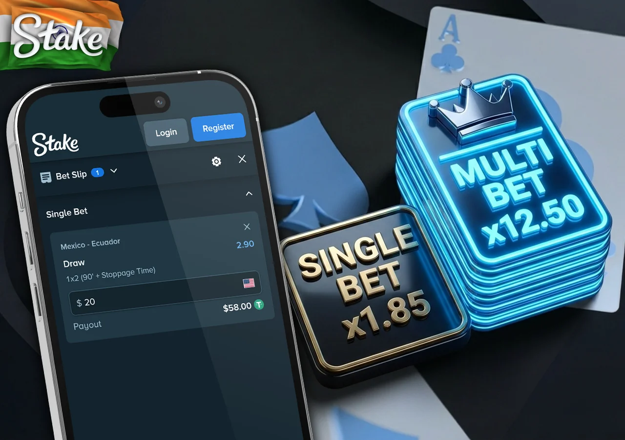 Understanding different bet types including single and multi bets at Stake